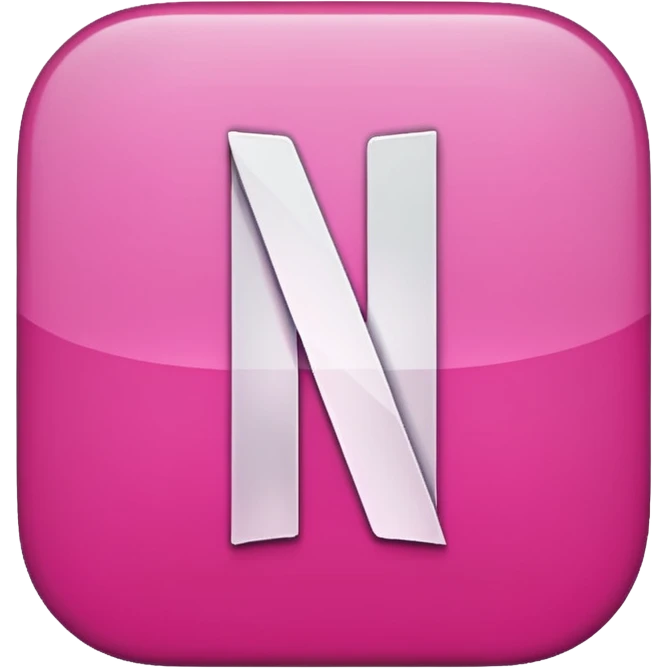 Netflix aesthetic "N" logo in pink emoji