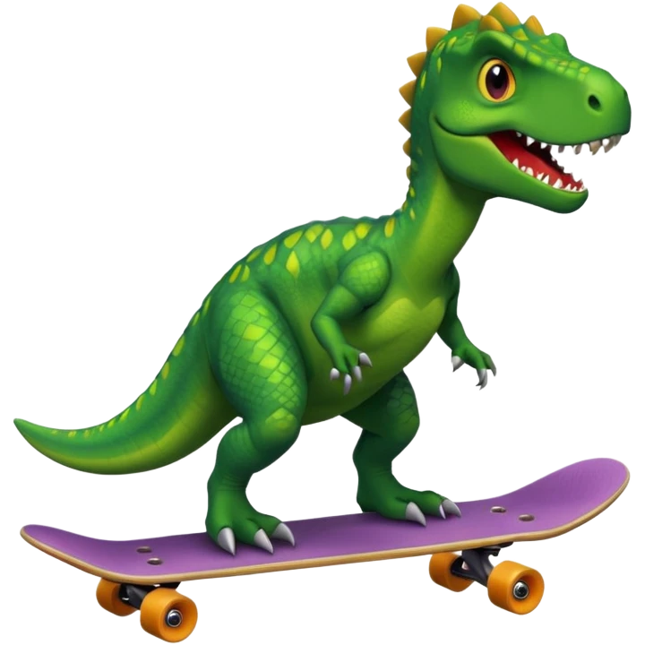 Dinosaur on a skateboard emoji