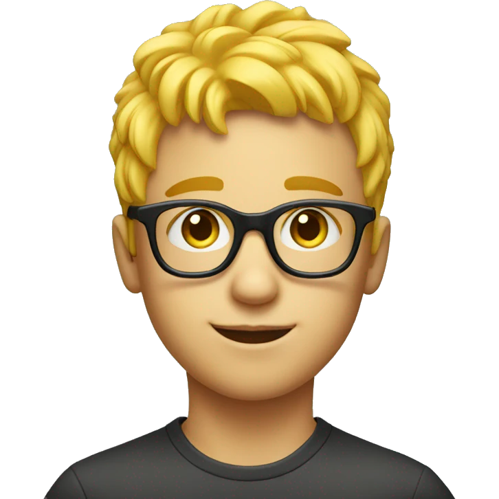 handsome kid with glases and yellow hair emoji