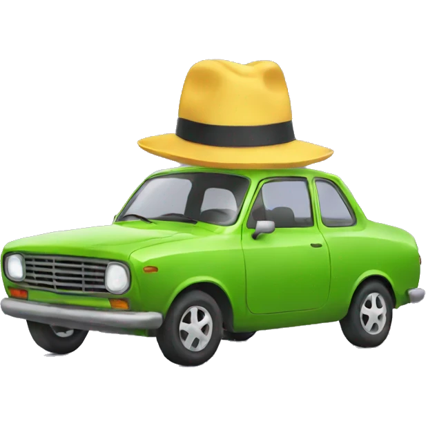 car in a hat emoji