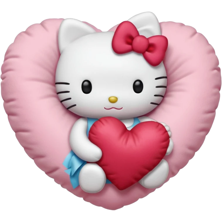 hello kitty hugging a heart-shaped pillow emoji