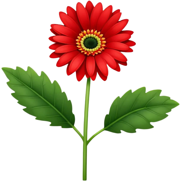 A single red gerbera flower with stalk emoji