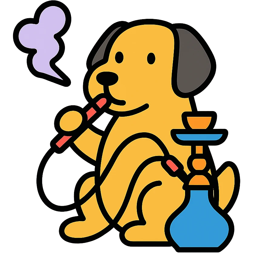 dog smoking shisha emoji