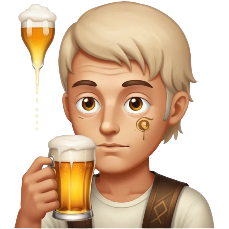 Magical spirit man drinking beer with third eye emoji