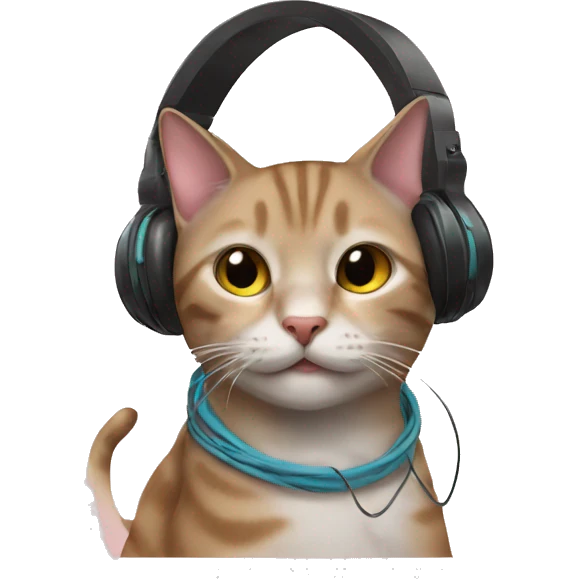 Cat in headphones emoji