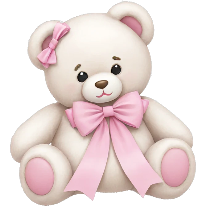 teddy bear with pink bow emoji