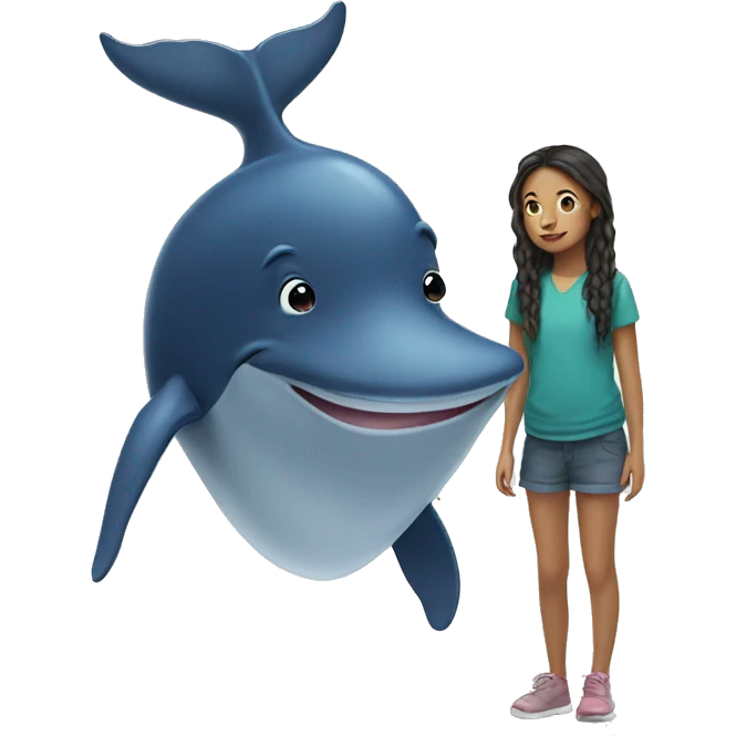 whale with girl emoji