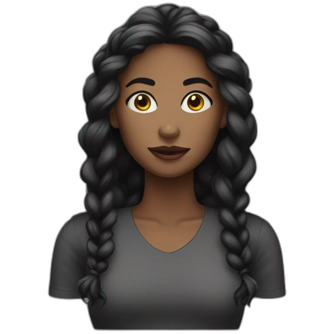 Mulher branca com cabelos pretos emoji