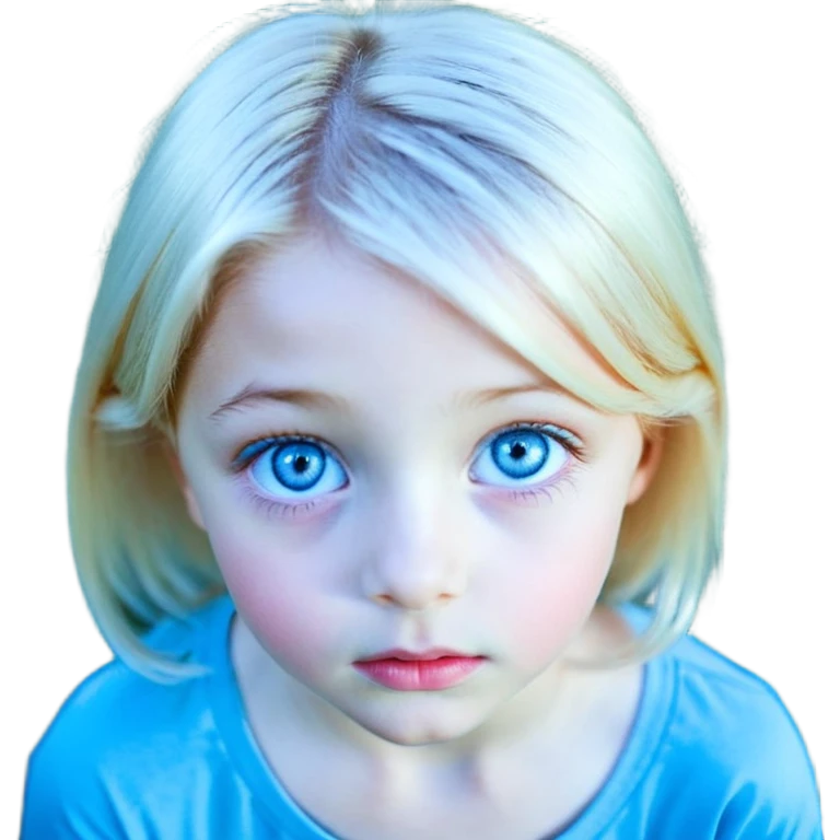 Bonnie Blue Porträt einer jungen Frau mit ovalem Gesicht, großen hellblauen Augen, langen Wimpern und geschwungenen Augenbrauen. Gerade, feine Nase und volle Lippen mit sichtbarem Lächeln. Glatte, leicht gebräunte Haut mit natürlichem Glow. Schulterlanges, blondes Haar mit Locken und Mittelscheitel emoji