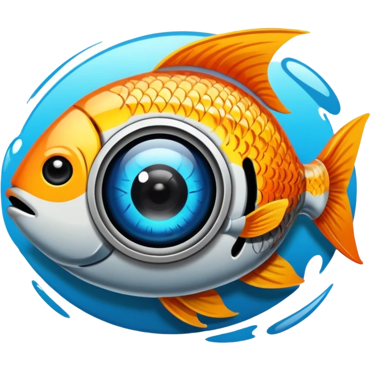 graffiti with fish eye effect emoji