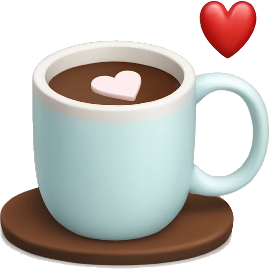 Hot cocoa with heart mug  emoji