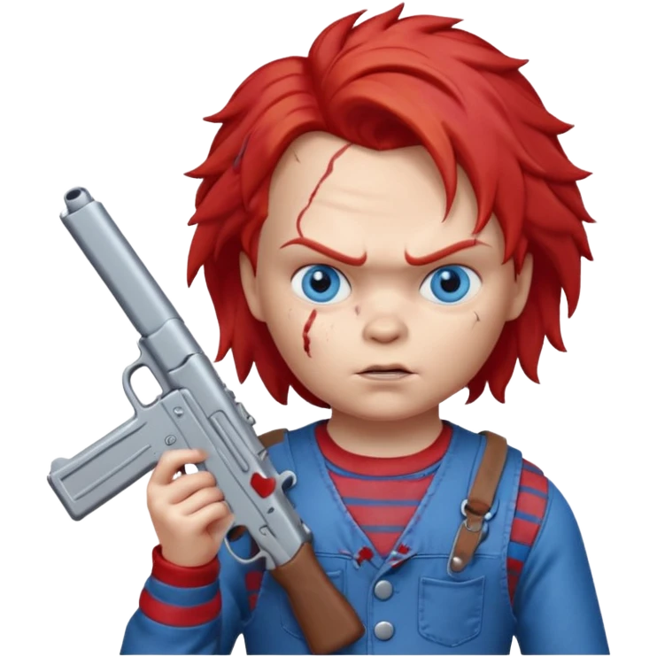 Chuky con pistola emoji