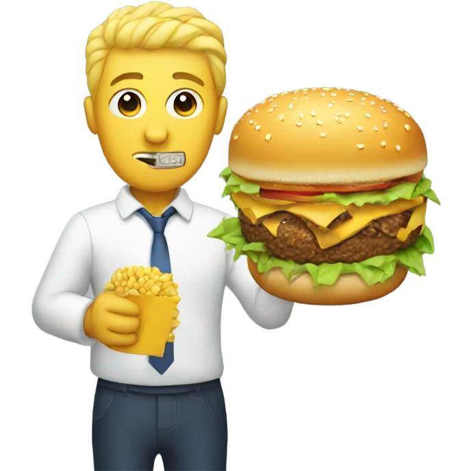 Corn eating a hamburger  emoji