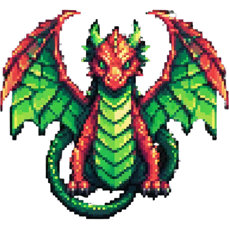 Dragon-shaped member emblem with scales transitioning from green to red gradient emoji