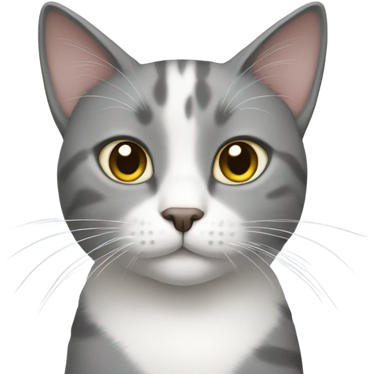 gray and white cat emoji