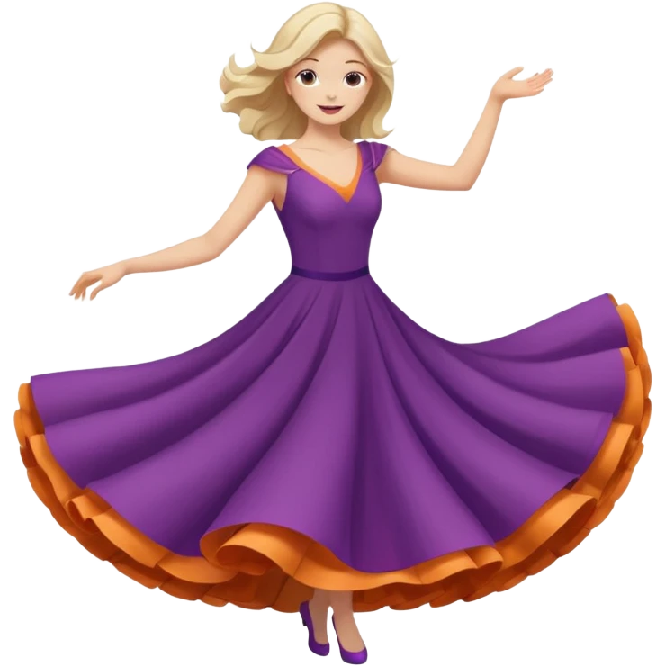 Woman Twirl occasion circle dress emoji