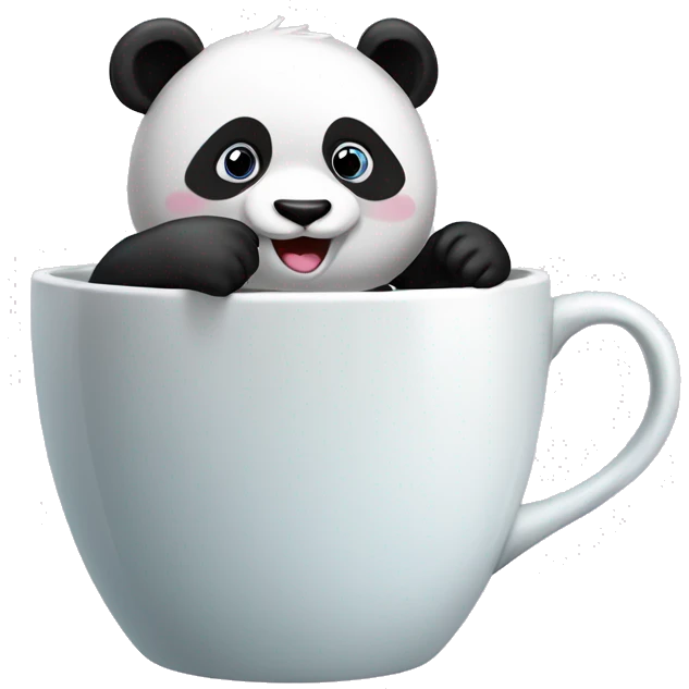 Panda extrañado sentado en una taza de baño emoji