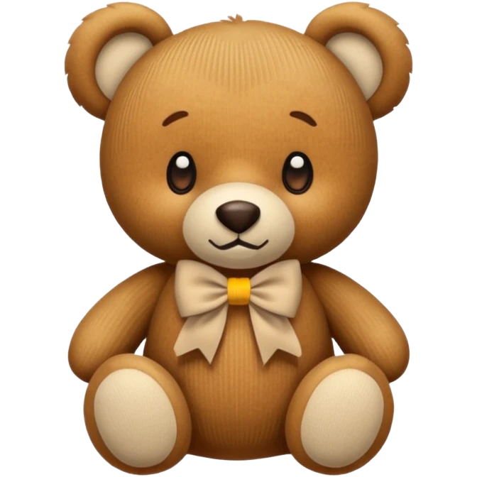 Corduroy texture plush bear ribbed texture with brown bow  emoji