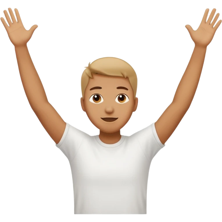 A person with the arms opened like the celebration of bellingham emoji