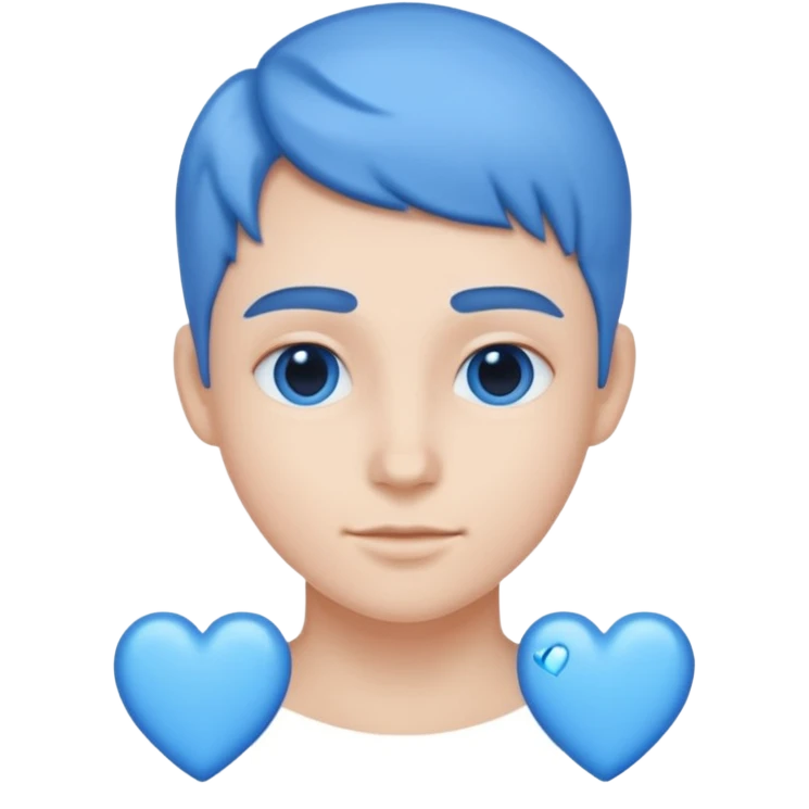 Head 🥰of love with blue hearts emoji