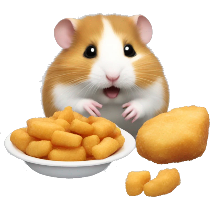 Hamster eating chicken nuggeta emoji
