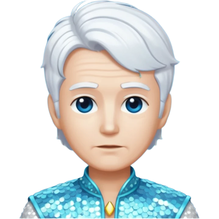 Uranus from Mythology with white hair, white sequin outfit emoji