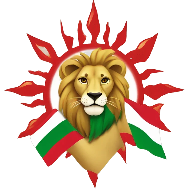 Lion and sun middle of the flag of iran instead of whatever is there emoji