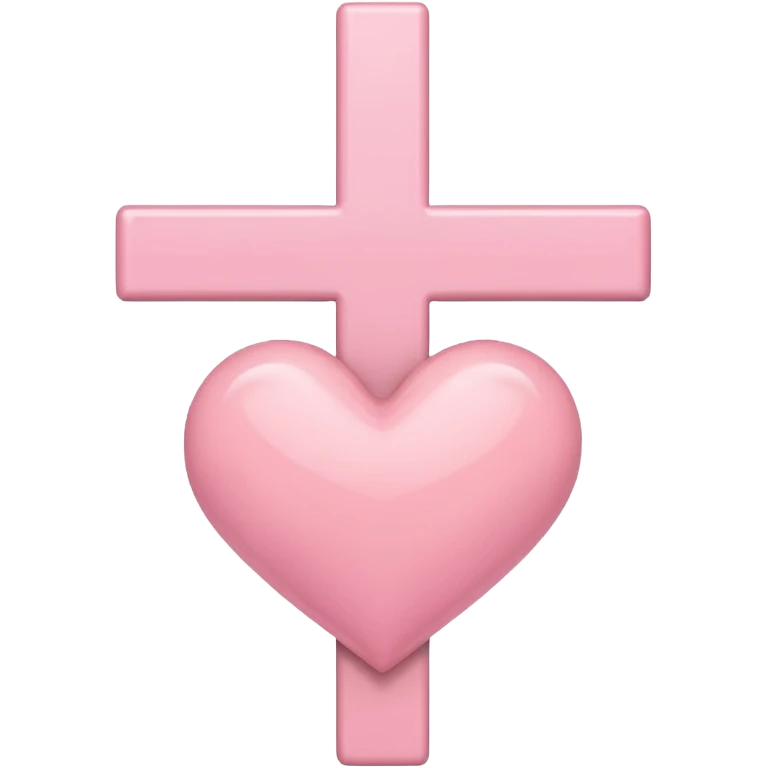 Heart infront of cross, pastel pink emoji