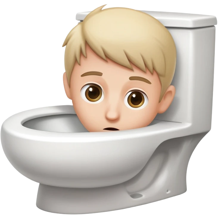 Toilet bowl with a human head peeking out from inside emoji