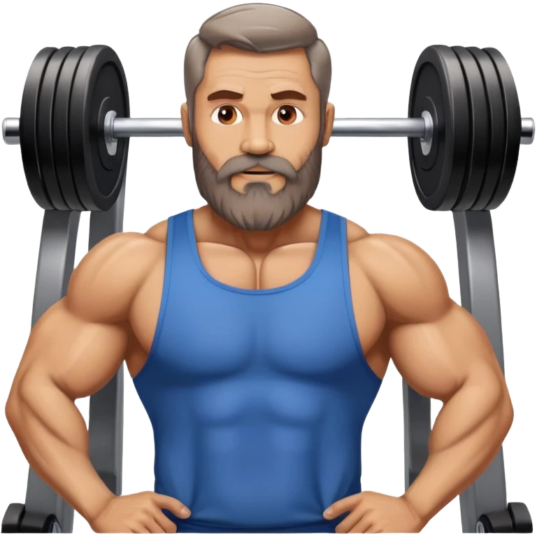 50 year old muscular fathers with beard talking in a gym emoji