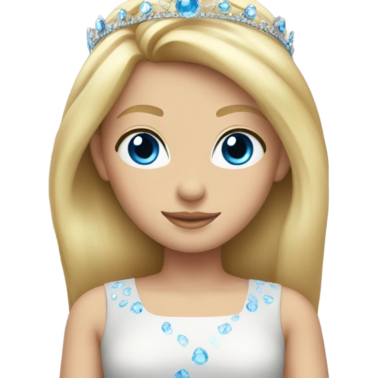 Blond girl blue eyes tiara emoji
