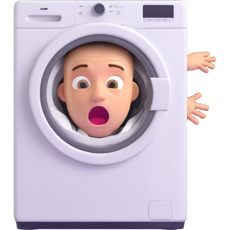 shocked face with head thrown back, spinning inside a washing machine drum, whiplash and dizzy effect emoji