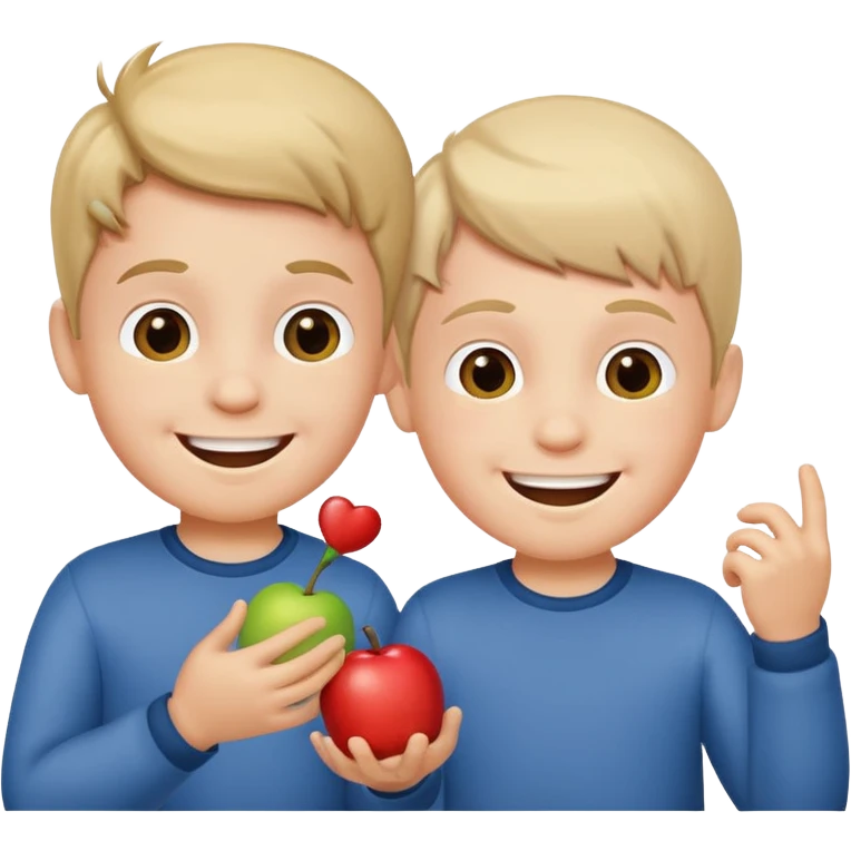 2 little boys playing emoji