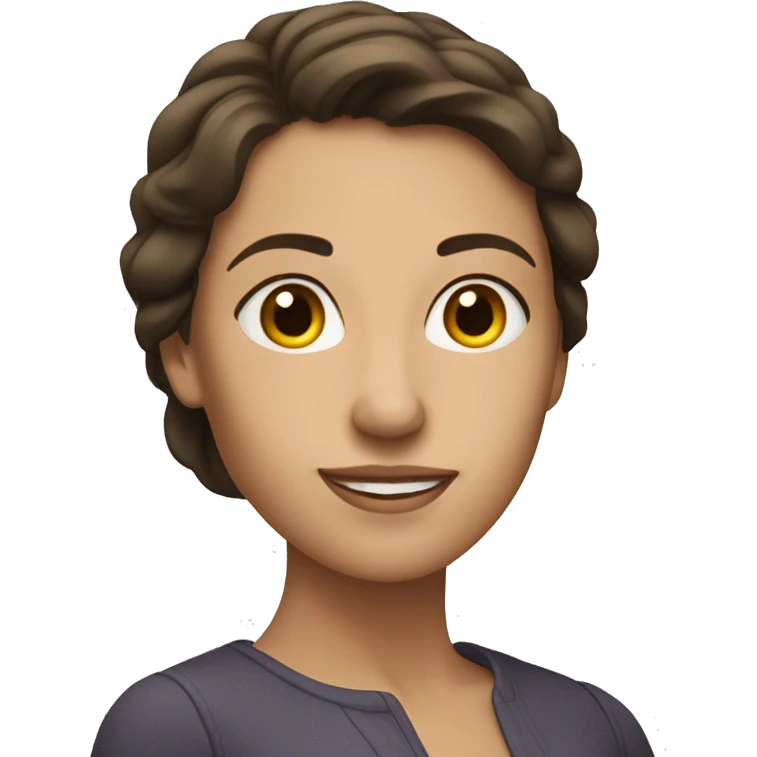 Brunette Caucasian woman with confidence emoji