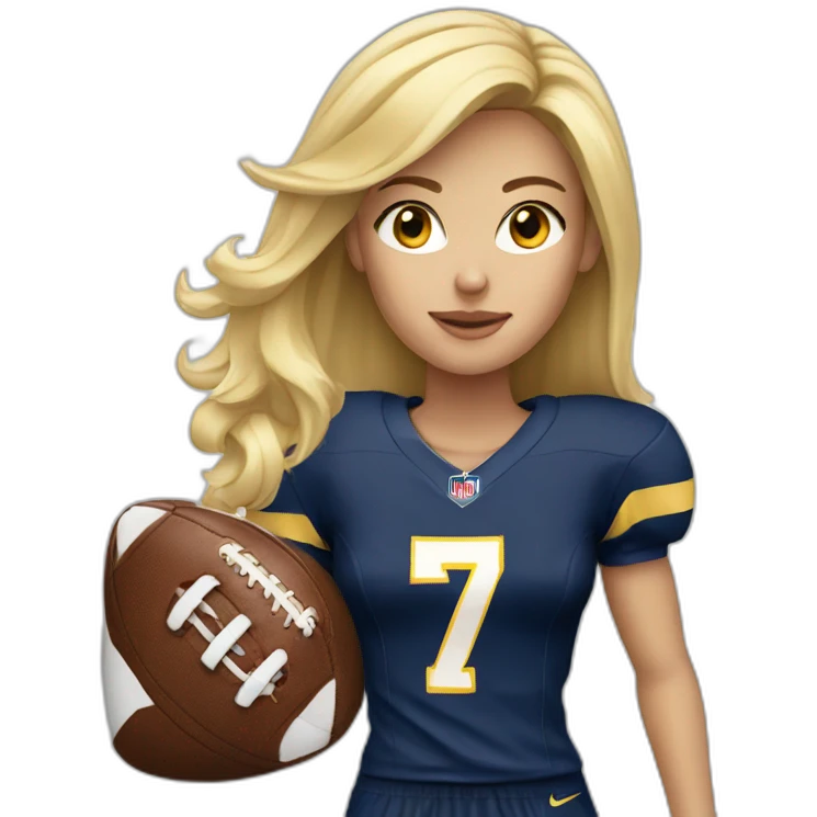 Fille blonde football emoji