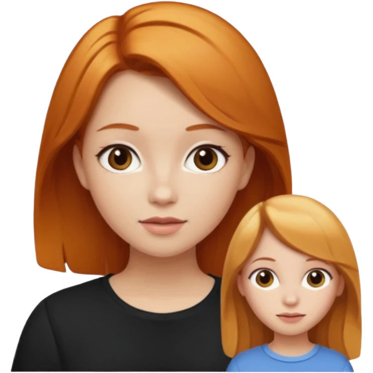 Make one girl with blonde hair and a second girl with ginger hair and one with brown hair  emoji