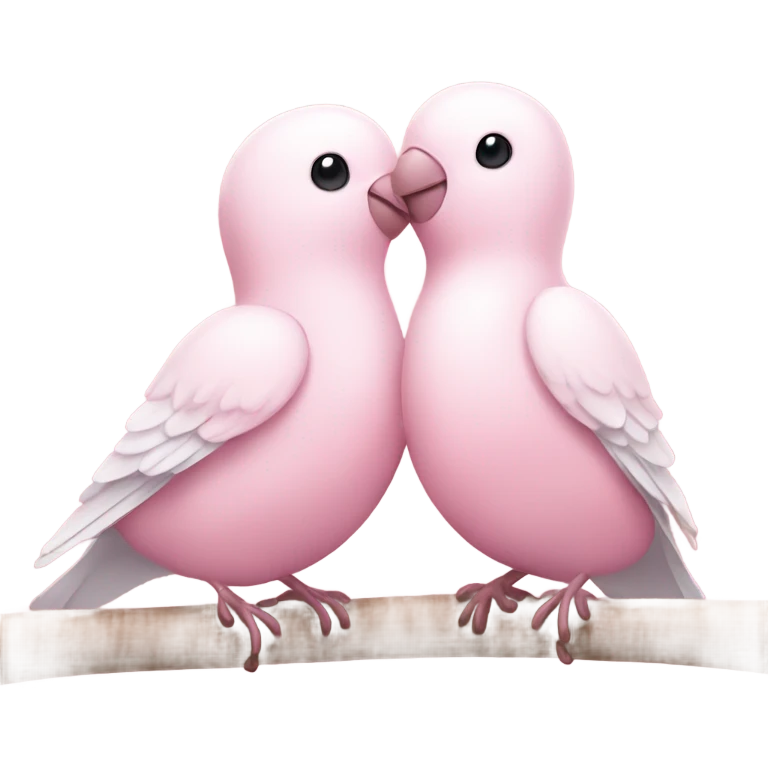 Light pink love birds doves  emoji