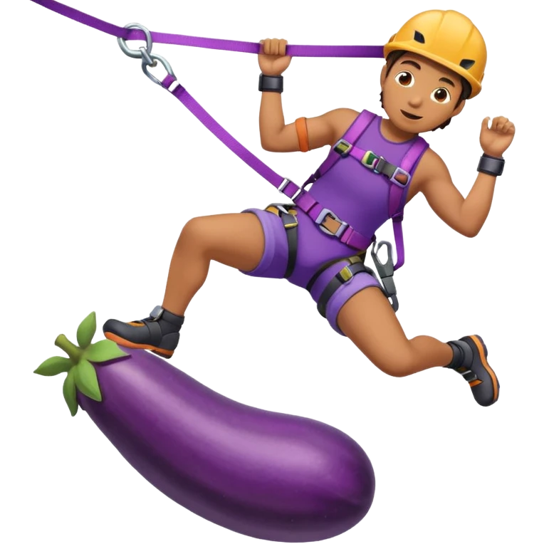 Rock climber Riding eggplant  emoji