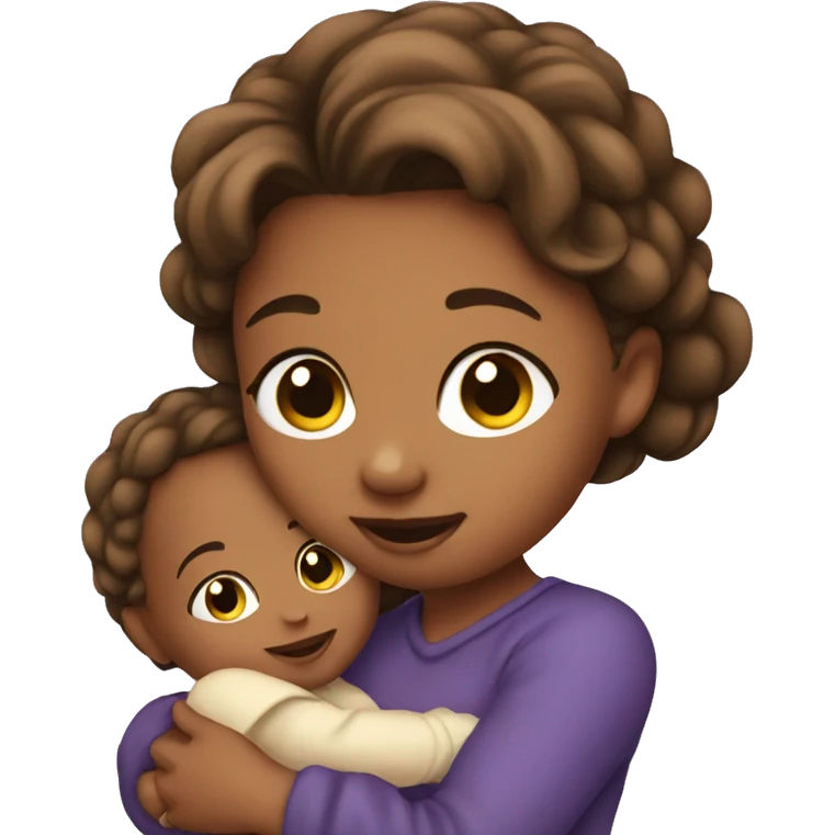 Girl holding a baby  emoji