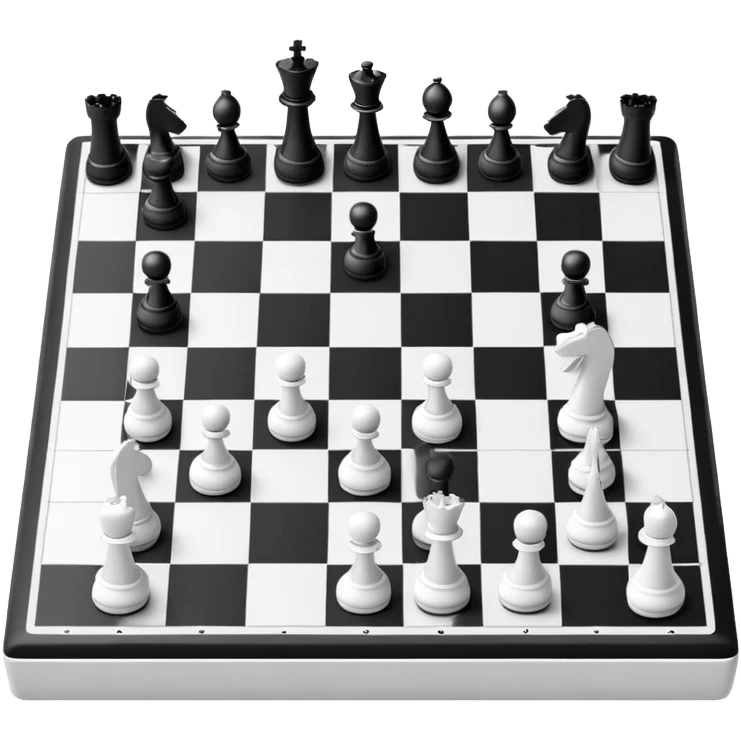 simple black and white chess board with alternating squares, empty with no chess pieces emoji