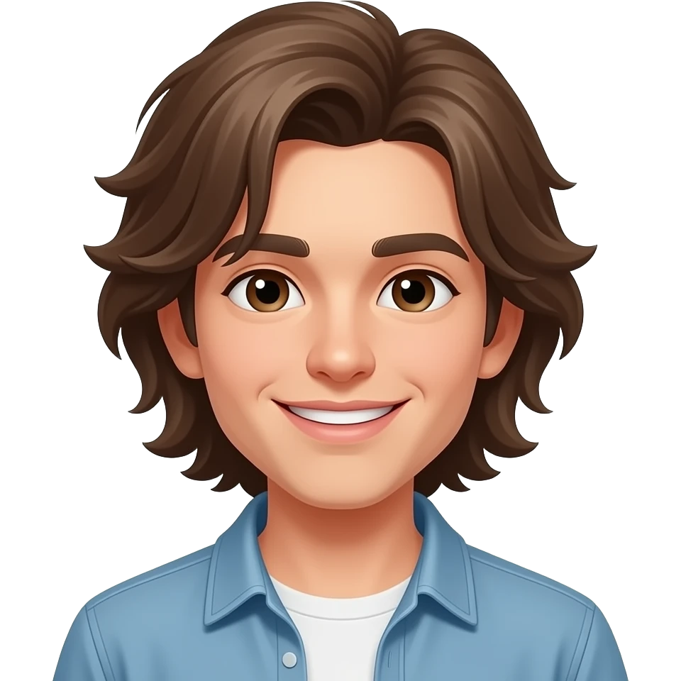 pretty boy happy long hiar emoji