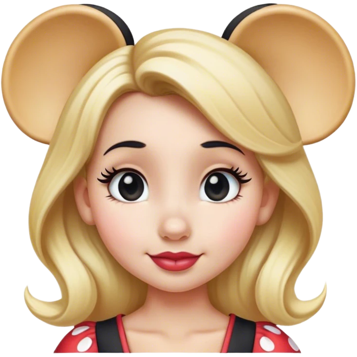 Minnie mouse blonde black ears emoji