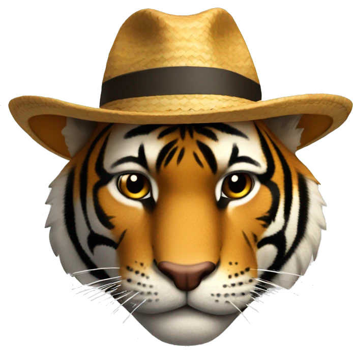 Tigre con sombrero  emoji