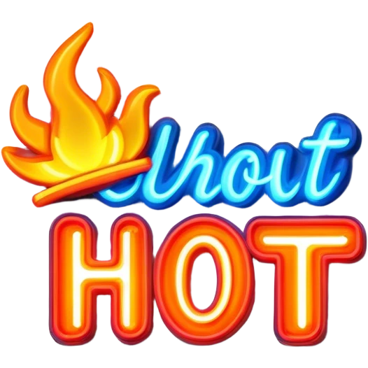 Neon signboard word "hot" emoji