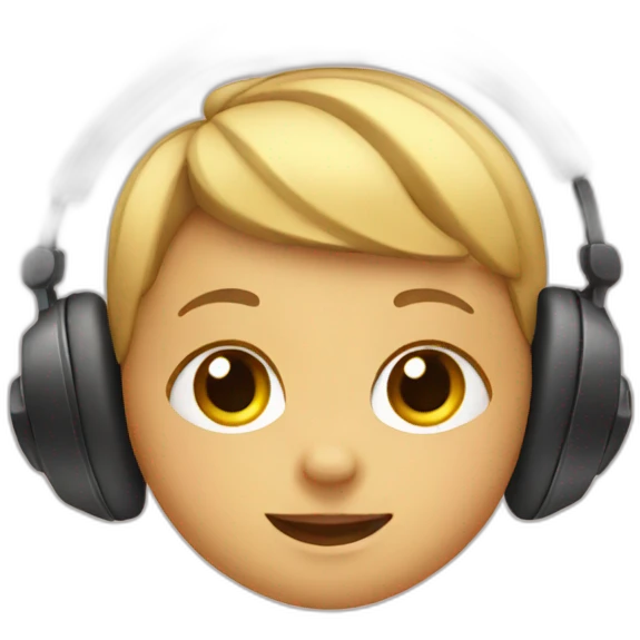 Baby emoji wearing headphones emoji