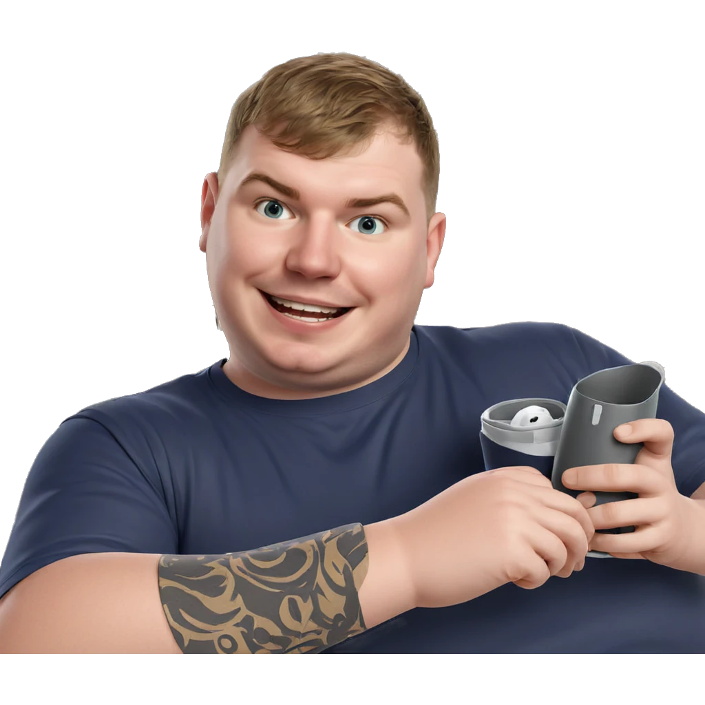 smiling boy with cup indoors emoji