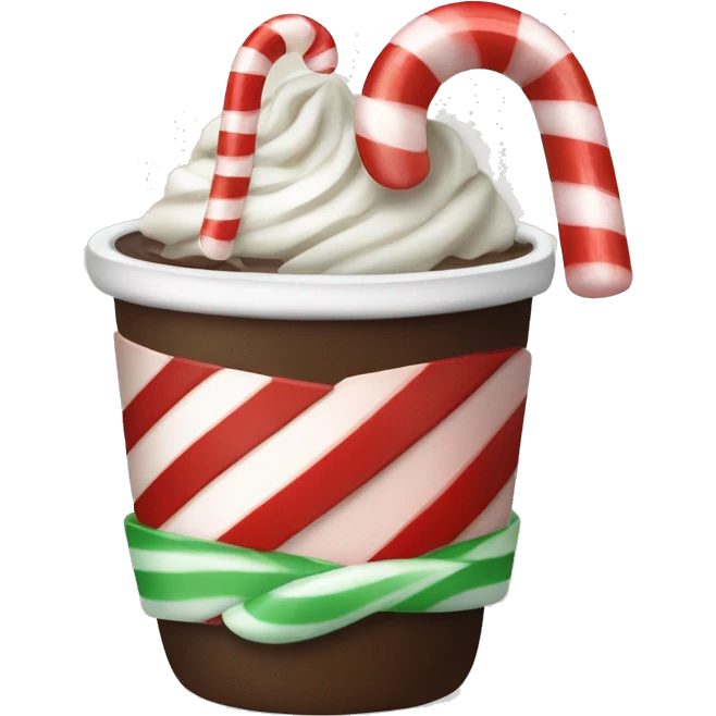 Peppermint coffee with candy cane emoji