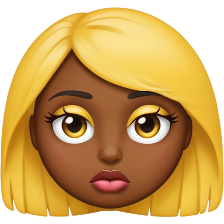 Emoji with lashes pouting emoji