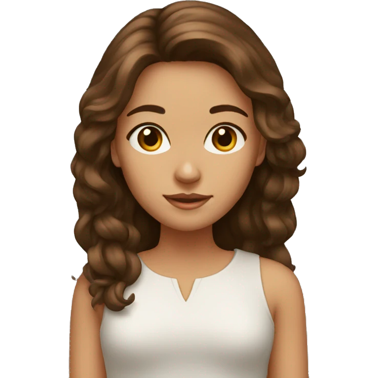 YOUNG LADY, LARGE BROWN HAIR emoji