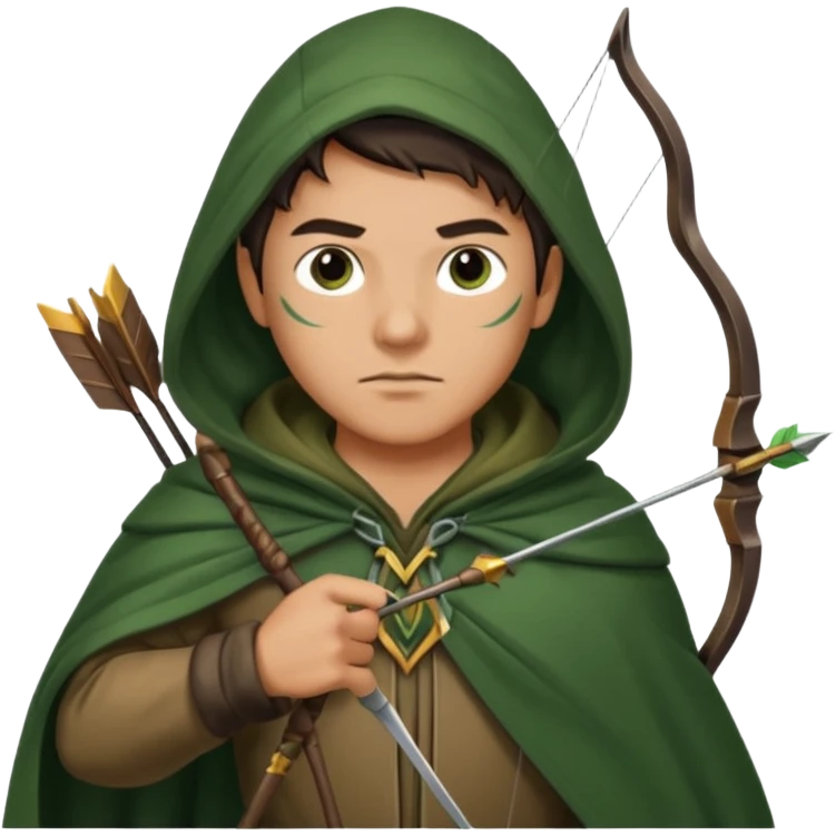 The classic hunter image with bow and arrow emoji